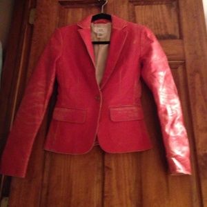 Armani Exchange Red leather blazer